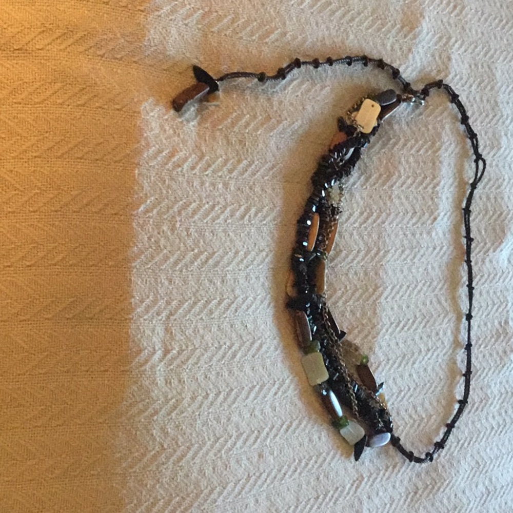Leather and  bead adjustable belt